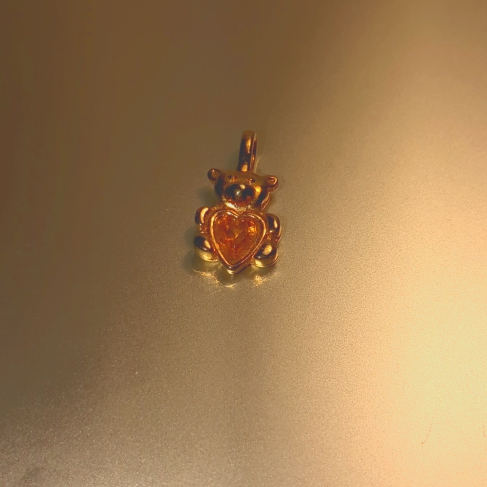 Gold topaz / gold citrine charm pendant